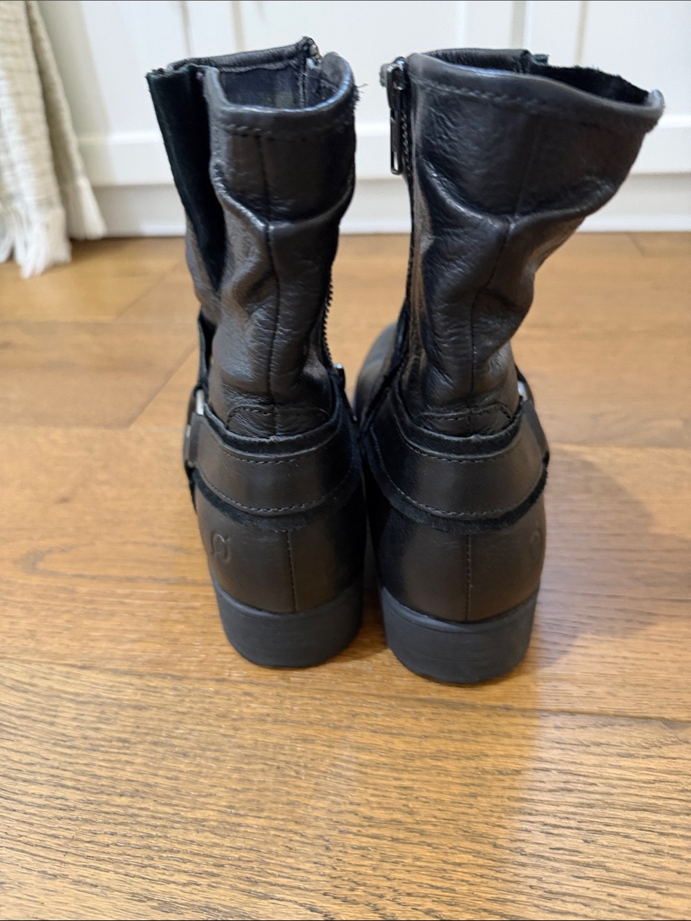 Born Black Leather Harness Moto Boots - Picture 15 of 16